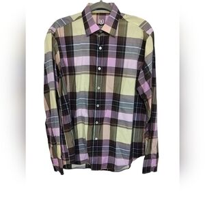 (M56) Bugatchi Uomo Classic Fit Multicolor Button down Shirt Size Medium